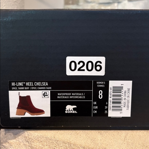 NIB Sorel Hi-Line Heel Chelsea Waterproof Boots - Spice/Tawny Buff - Picture 12 of 13